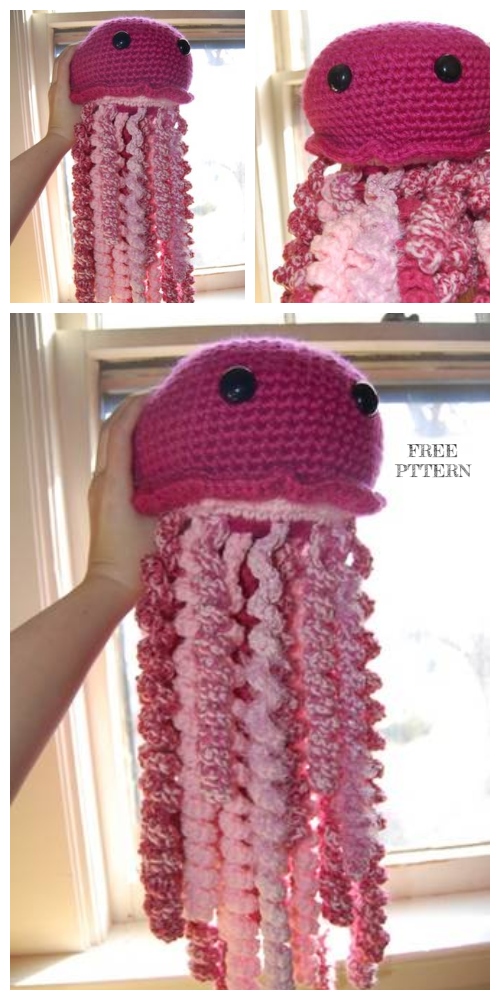 Crochet Giant Jellyfish Toy Amigurumi Free Pattern
