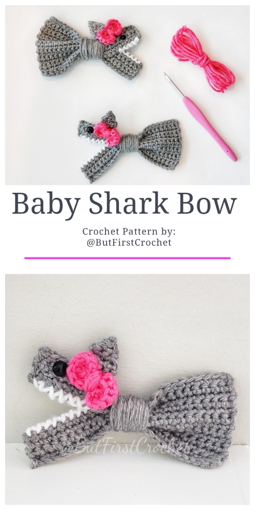 Crochet Baby Shark Bow Crochet Pattern