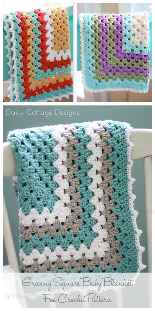 Easy Granny Square Free Baby Blanket Free Crochet Pattern