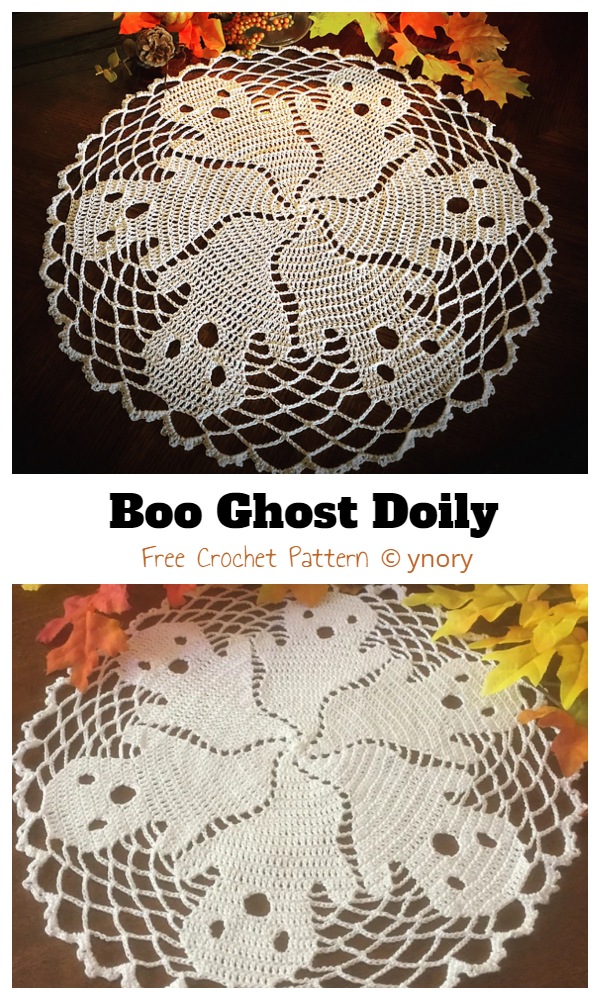 Crochet Halloween Ghost Doily Free Crochet Pattern