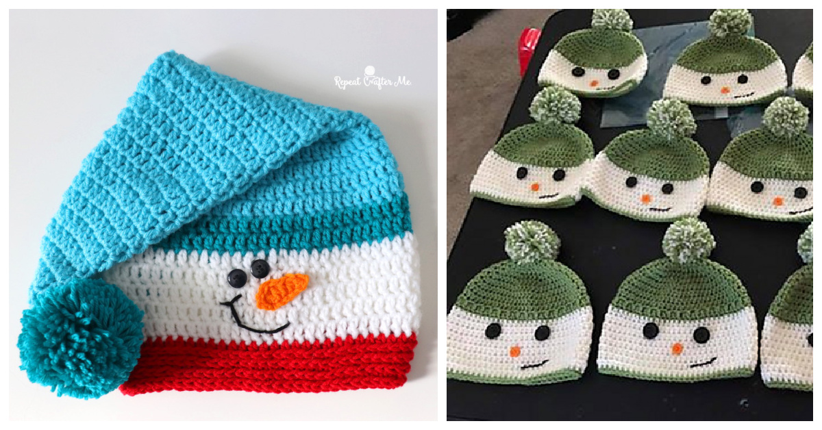 Winter Snowman Hat Free Crochet Patterns