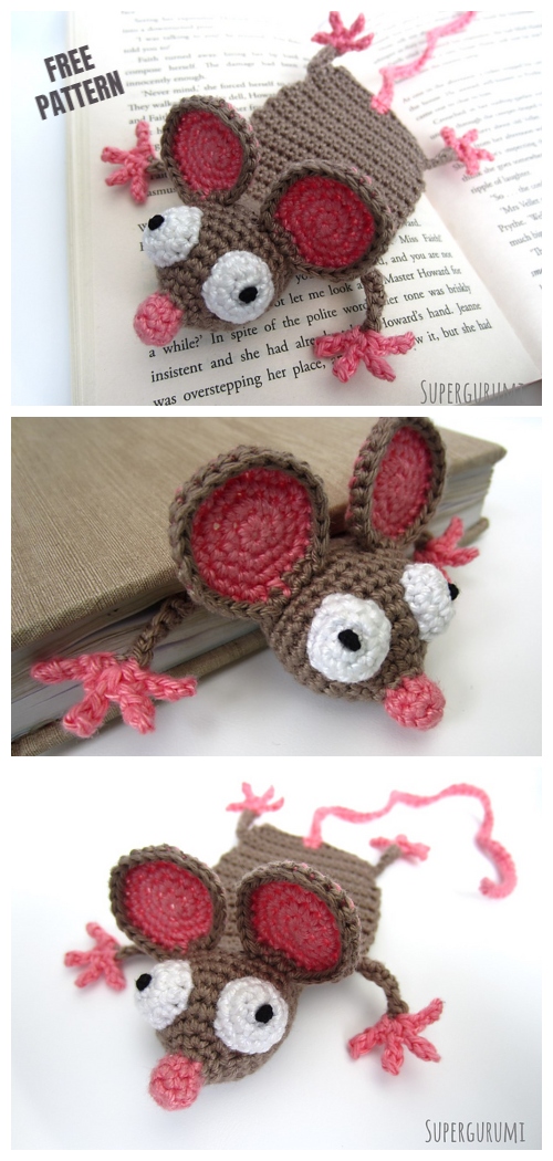 Crochet Mouse Bookmark Amigurumi Free Patterns