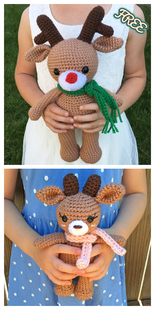 Crochet The Reindeer Amigurumi Free Patterns- 2 Sizes