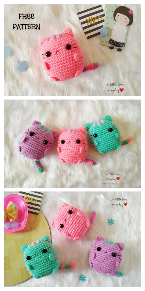 Cute Crochet Pastel Pusheen Amigurumi Free Patterns