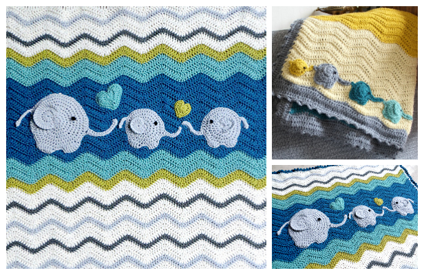 Elephant Ripple Blanket Free Crochet Pattern DIY Magazine