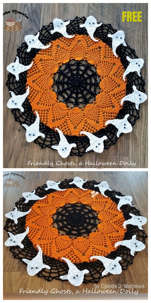 Crochet Halloween Ghost Doily Free Crochet Pattern