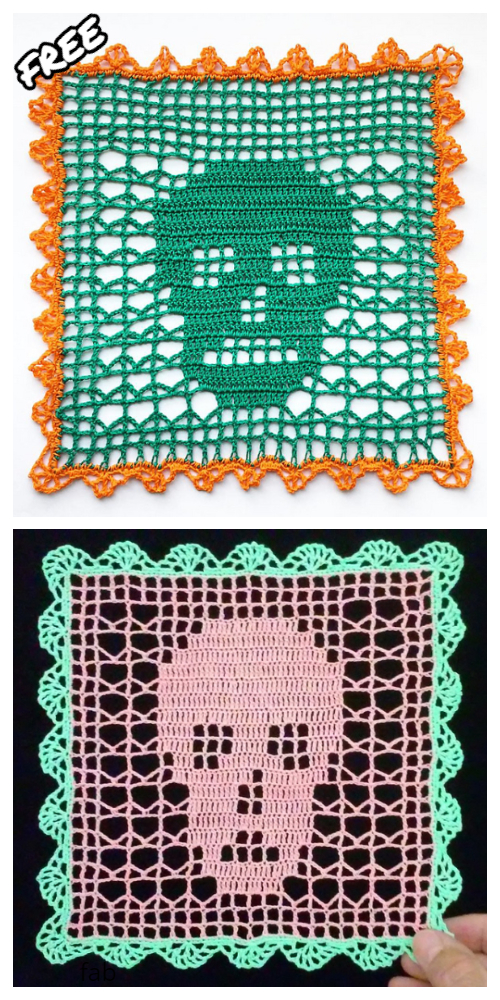 Crochet Filet Skull Doily Free Crochet Pattern