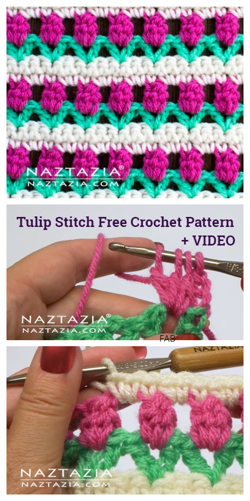 Crochet Tulip Stitch Free Crochet Patterns + Video