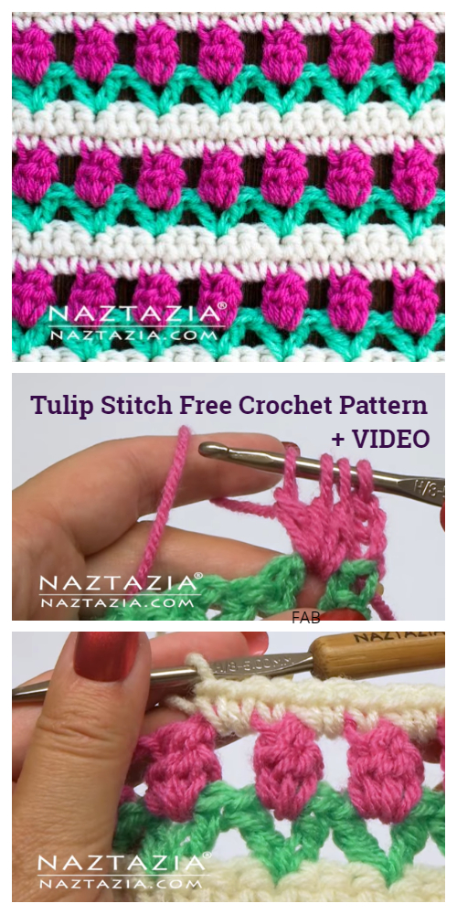 Crochet tulip stitch online written pattern