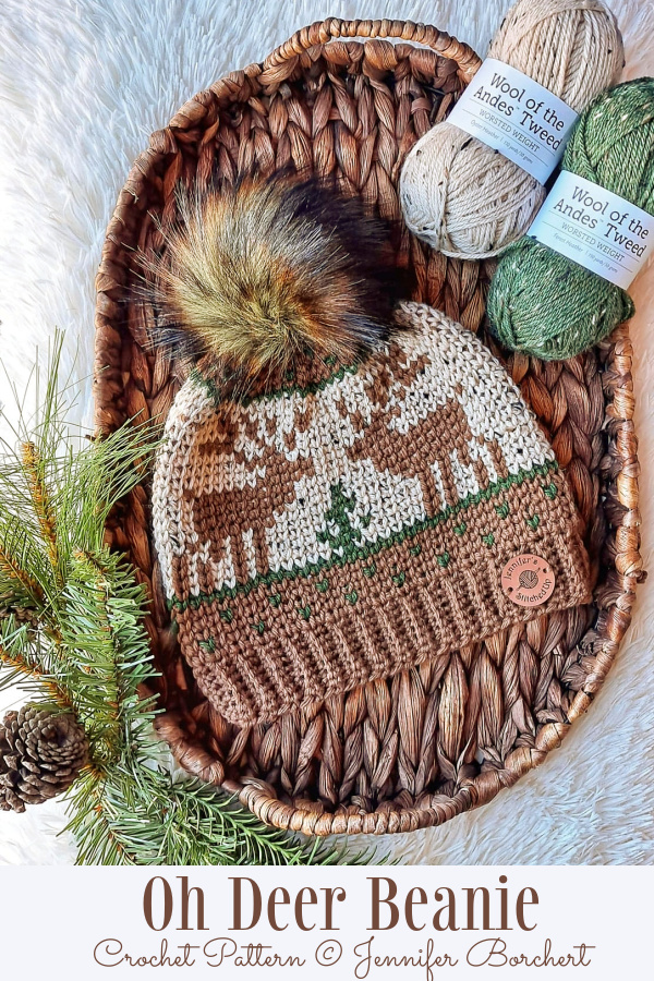 Christmas Oh Deer Hat  Crochet Patterns