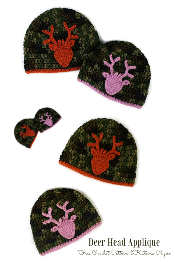Deer Head Applique Free Crochet Patterns