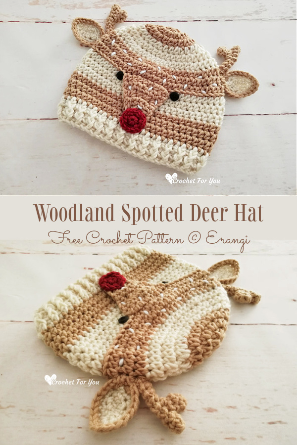 Sombrero de ciervo vintage de Navidad Patrones de ganchillo gratis
