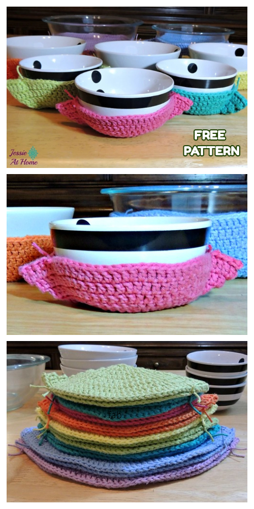 Bowl Cozy Hot Pad Free Crochet Patterns