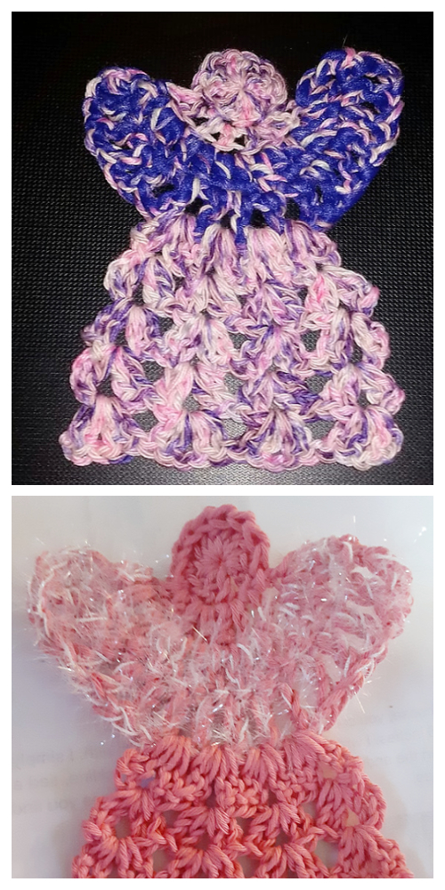 Christmas Angel Applique Dishcloth Free Crochet Patterns