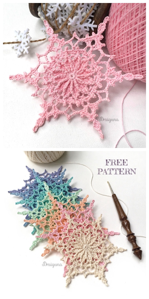 Wispweave Lace Snowflake Free Crochet Pattern