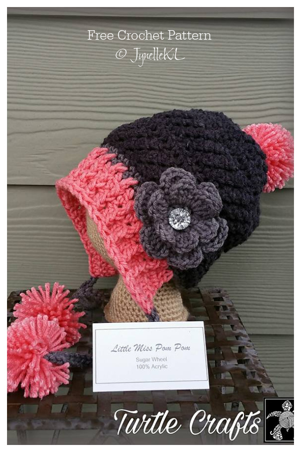 Little Miss Pompom Hat Free Crochet Patterns