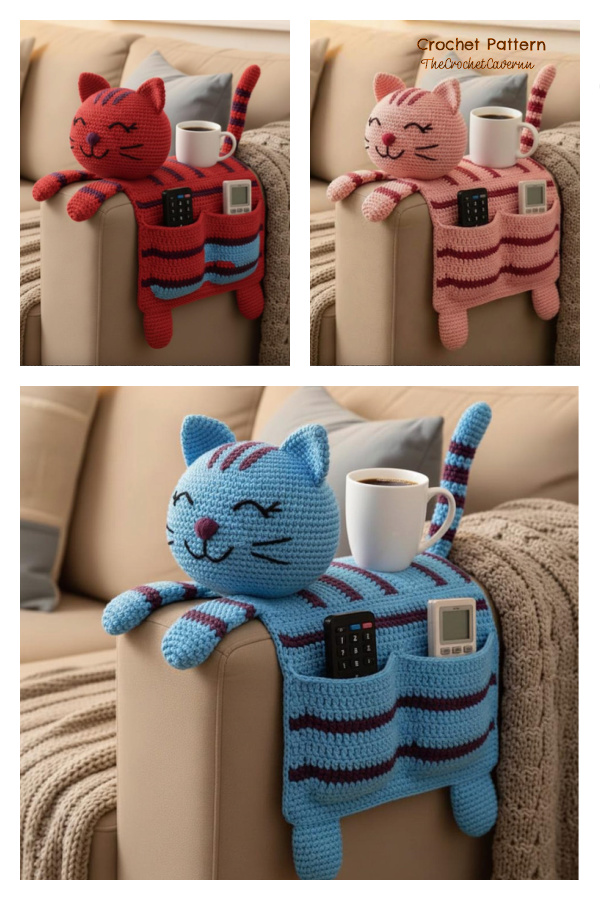 Cat Armrest Caddy Sofa Organizer&nbsp;Crochet Pattern