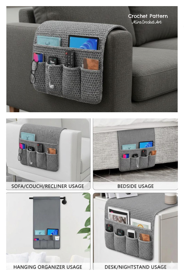 Beginner Friendly Sofa Arm Organizer Remote Holder Crochet Pattern