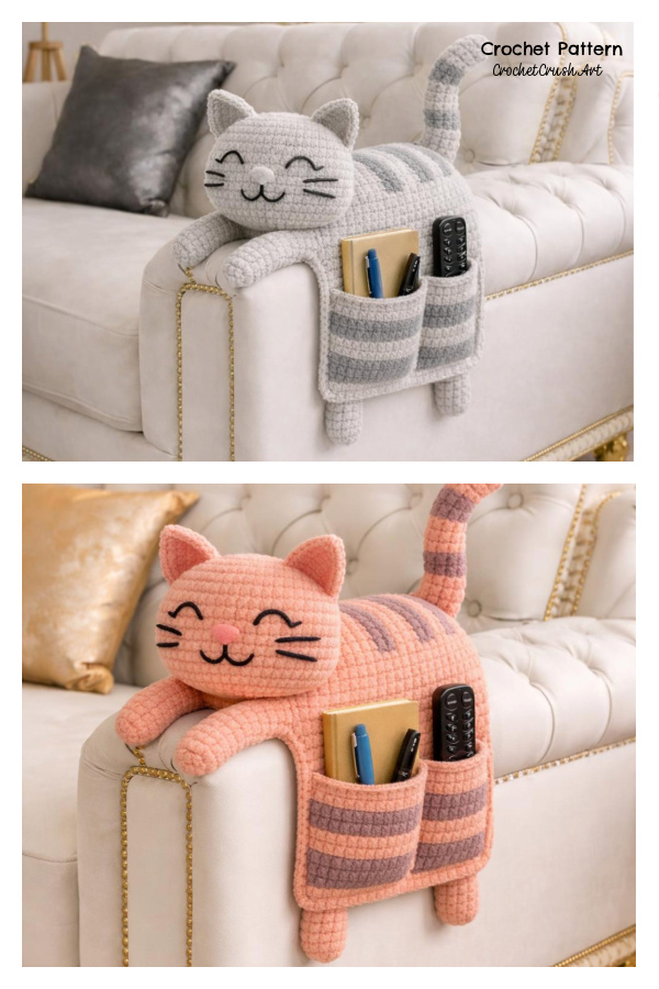 Cat Couch Organizer Sofa Armchair Caddy Organizer Crochet Pattern