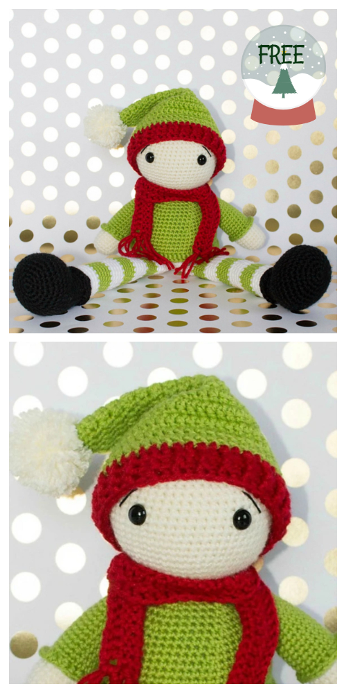 Amigurumi Christmas Elf Doll Free Crochet Patterns