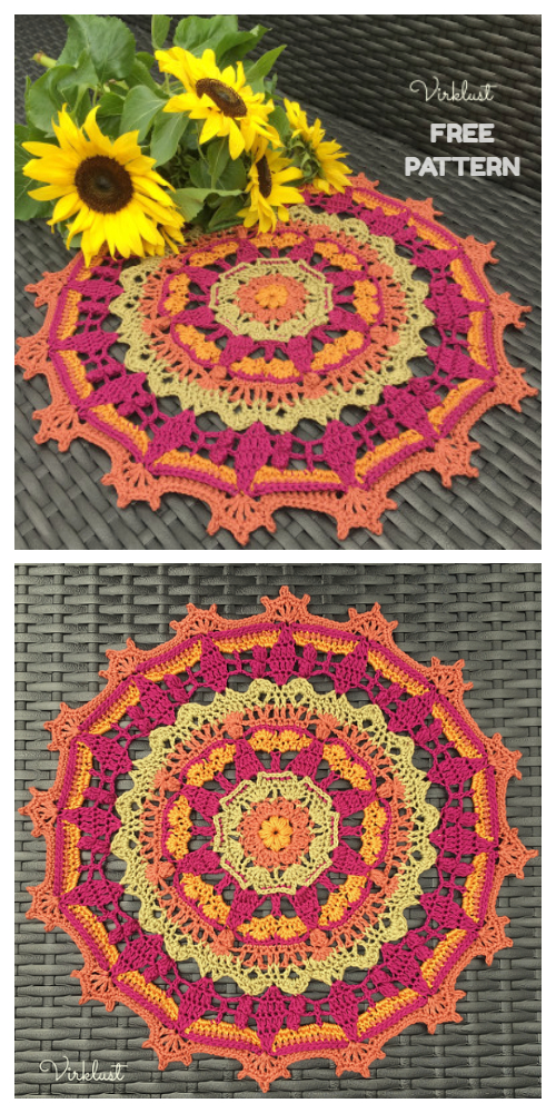 Autumn Bloom Mandala Free Crochet Patterns