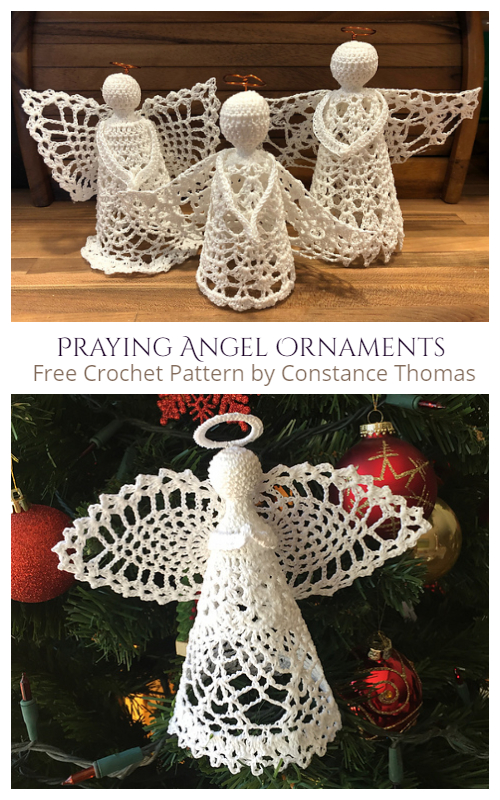 Christmas Praying Angel Ornaments Free Crochet Patterns