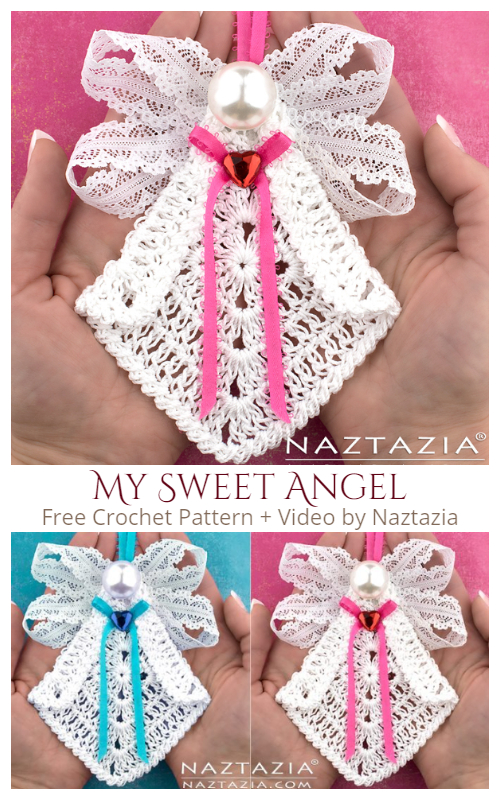 My Sweet Angel Christmas Ornaments Free Crochet Pattern + Video 