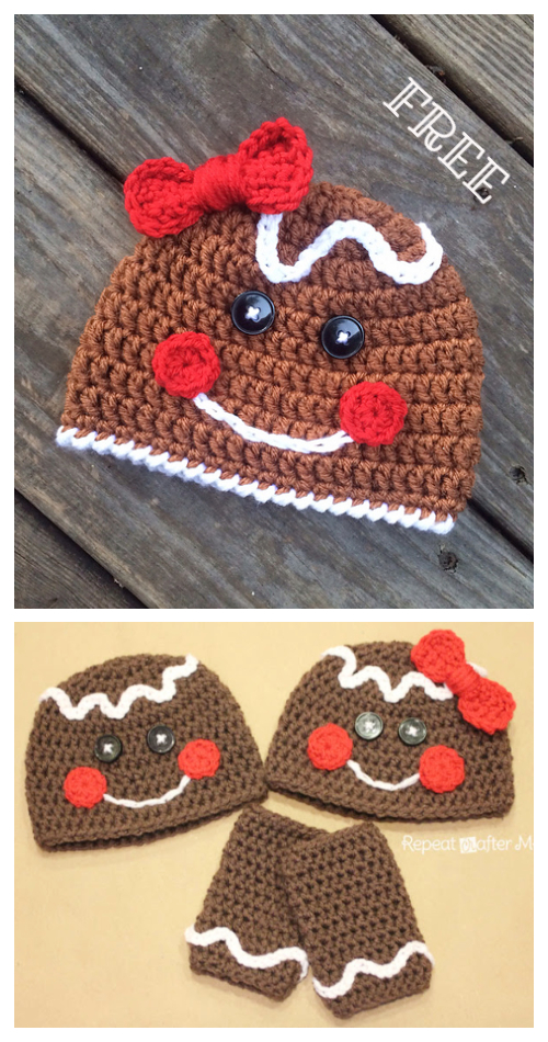 Christmas Gingerbread Hat Free Crochet Patterns