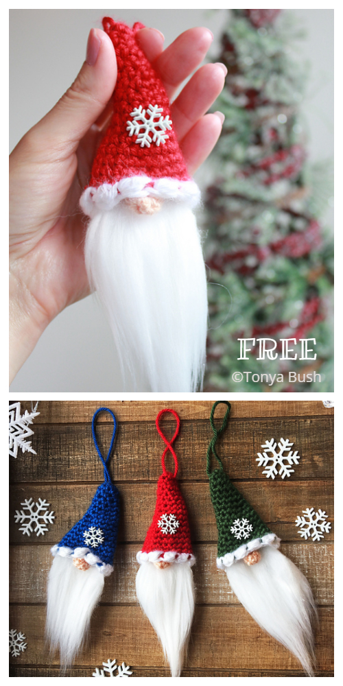 Crochet Santa Gnomes Christmas Ornament Amigurumi Free Patterns
