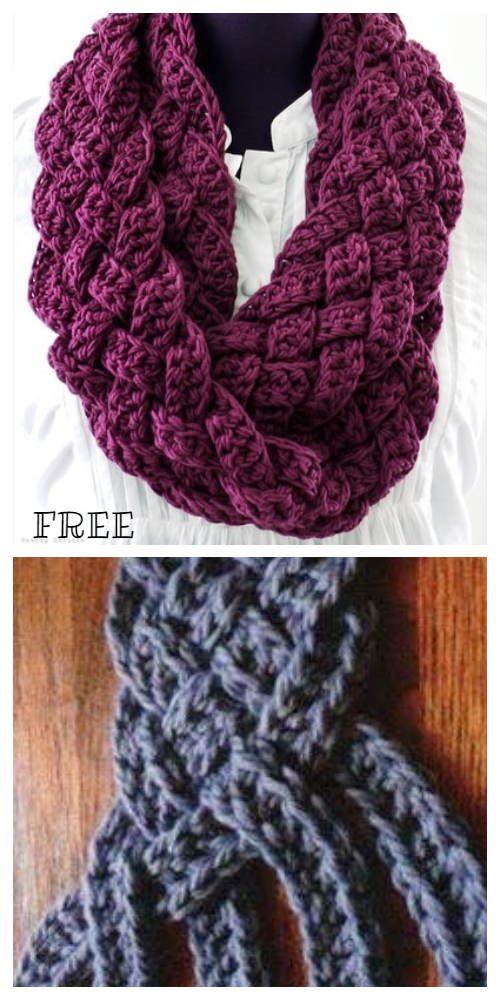 Woven Scarf Braided Scarf Free Crochet Patterns