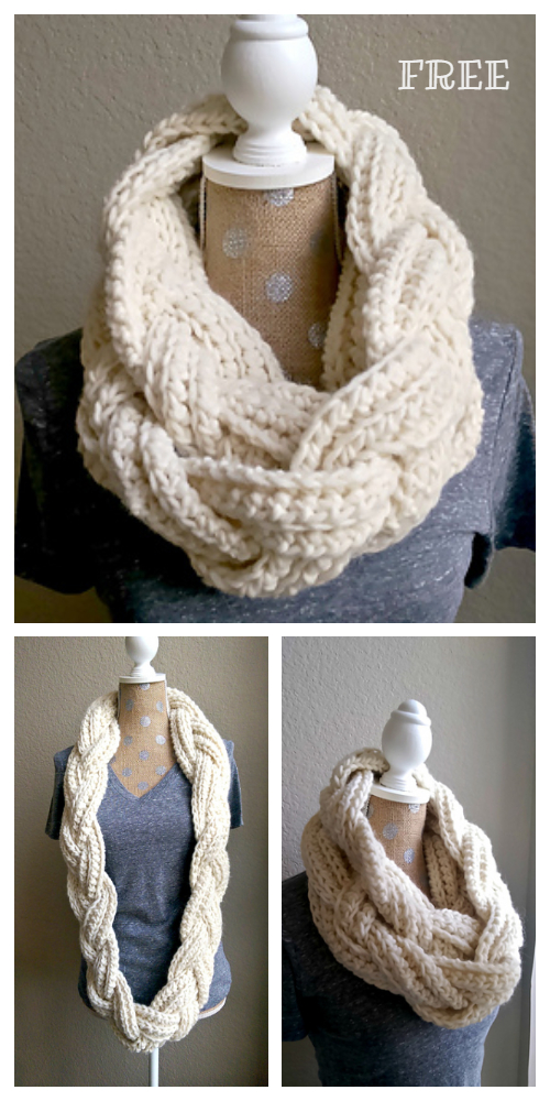 Braided Infinity Scarf Free Crochet Patterns