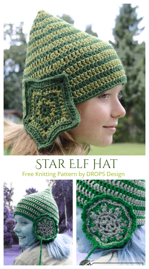 Christmas Star Elf Hat Free Crochet Patterns 