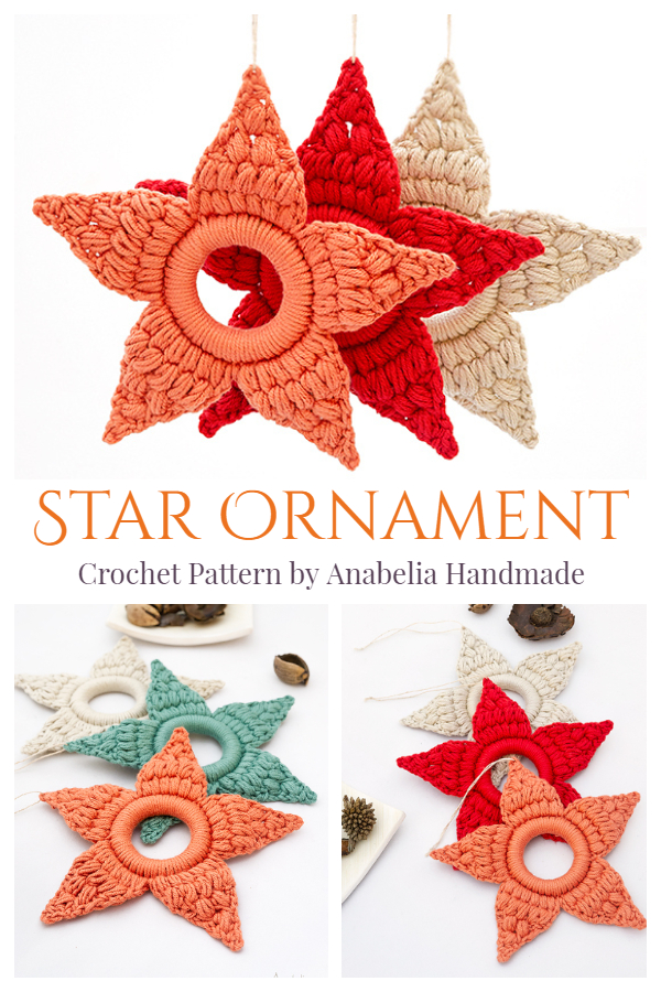 Christmas Puffy Star Ornament Free Crochet Patterns