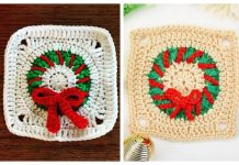Christmas Wreath Granny Square Free Crochet Patterns Christmas Granny Square Wreath Free Crochet Patterns