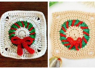 Christmas Wreath Granny Square Free Crochet Patterns Christmas Granny Square Wreath Free Crochet Patterns