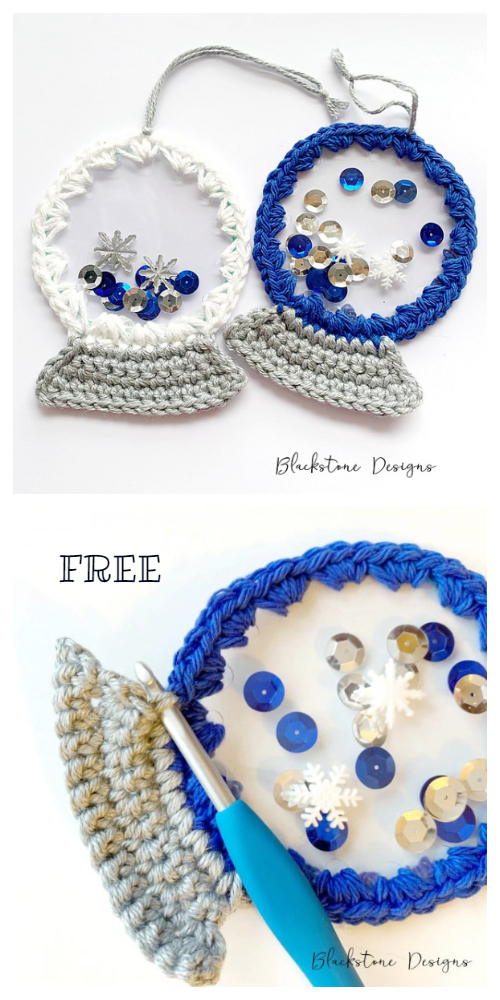 Snowglobe Ornaments Free Crochet Pattern + Video