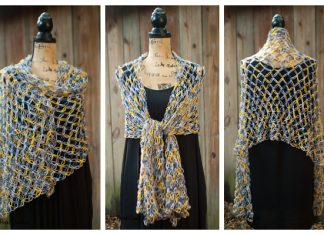 Solomon Knot Stitch Shawl Wrap Free Crochet Pattern Solomon Knot Stitch Shawl Wrap Free Crochet Pattern