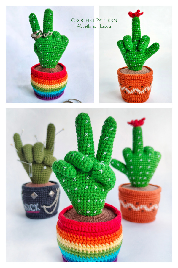 Amigurumi Cactus Hand Crochet Pattern