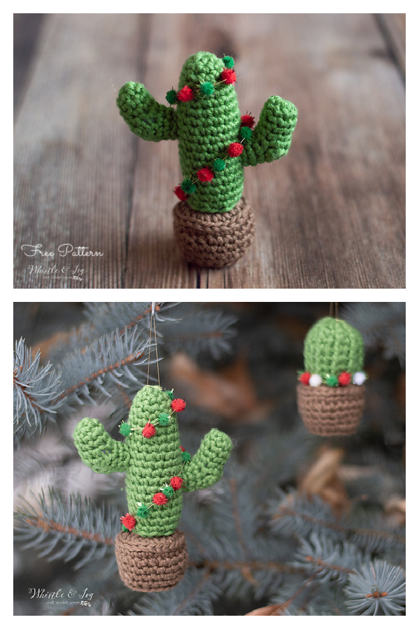 Amigurumi Christmas Cactus Ornament Free Crochet Patterns