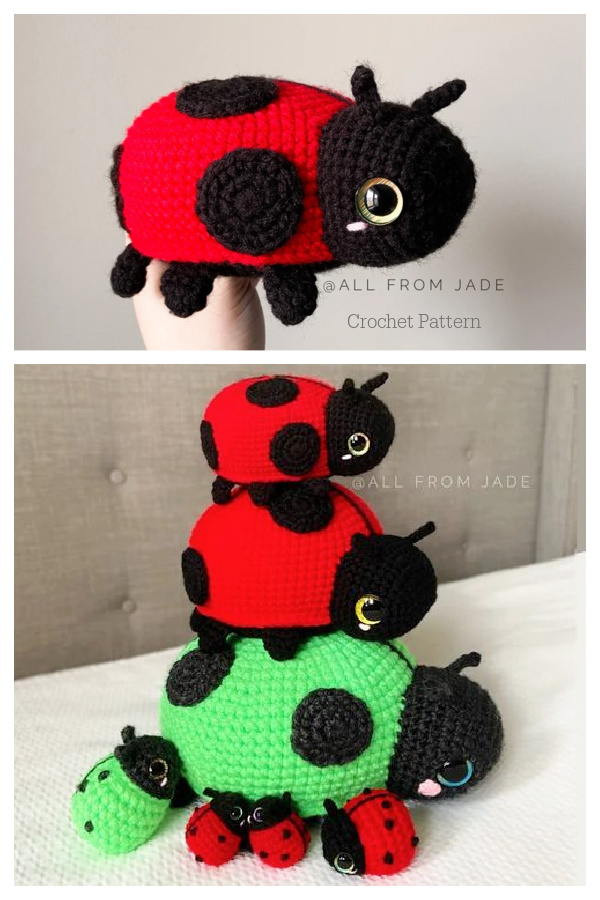 Crochet Charlene the Mama Ladybug & Her Baby Amigurumi Patterns
