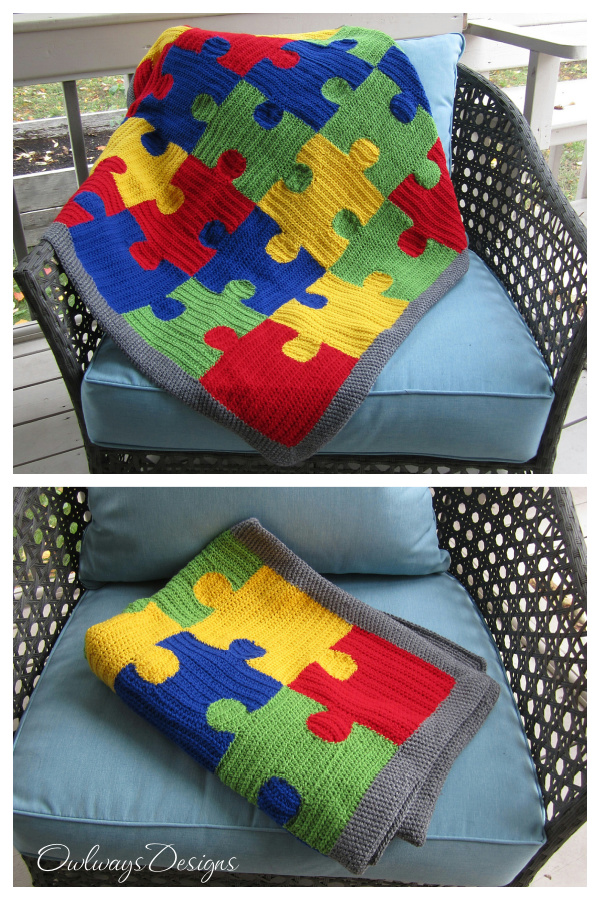Puzzle Me Happy Blanket Crochet Pattern