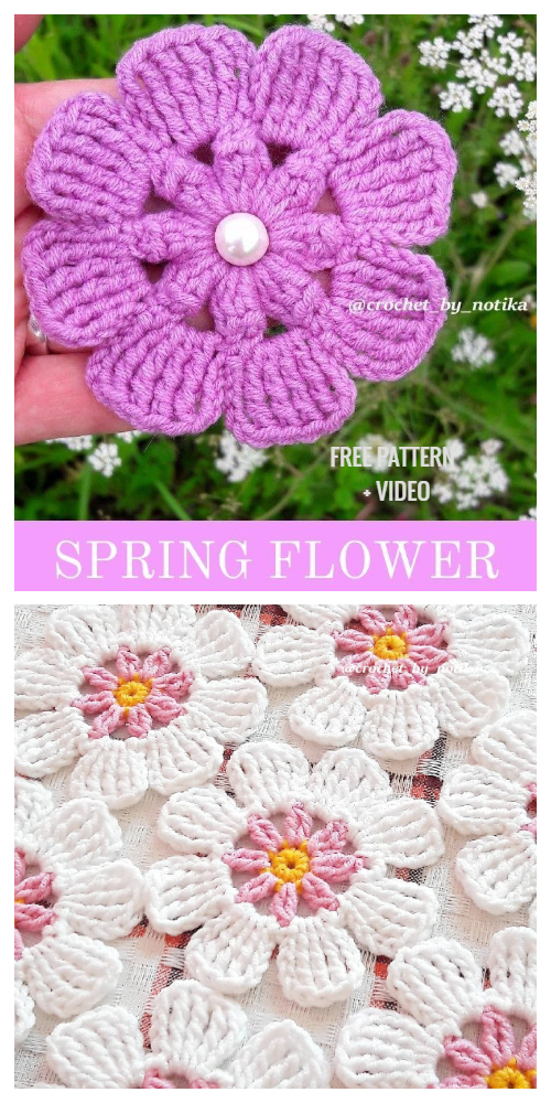 Easy Spring Flower Free Crochet Patterns + Video