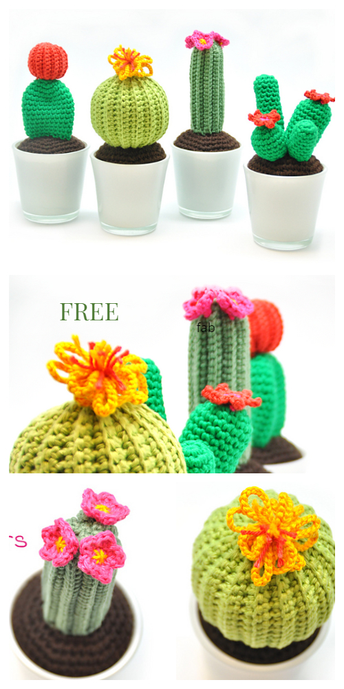 4 Fun Amigurumi Cactus Free Crochet Patterns
