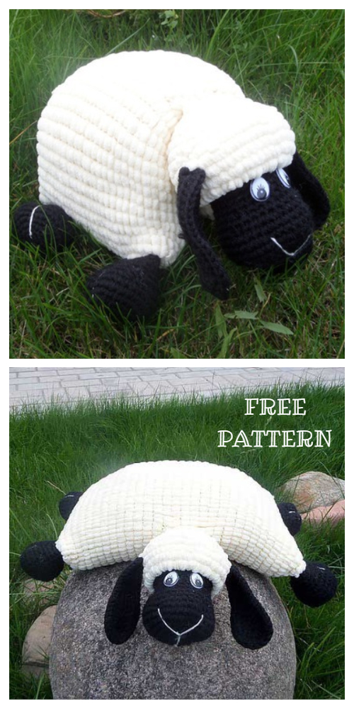 Lamb Sheep Pillow Free Crochet Patterns