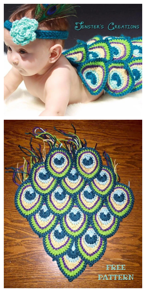 Peacock Tail Baby Photo Prop Free Crochet Patterns