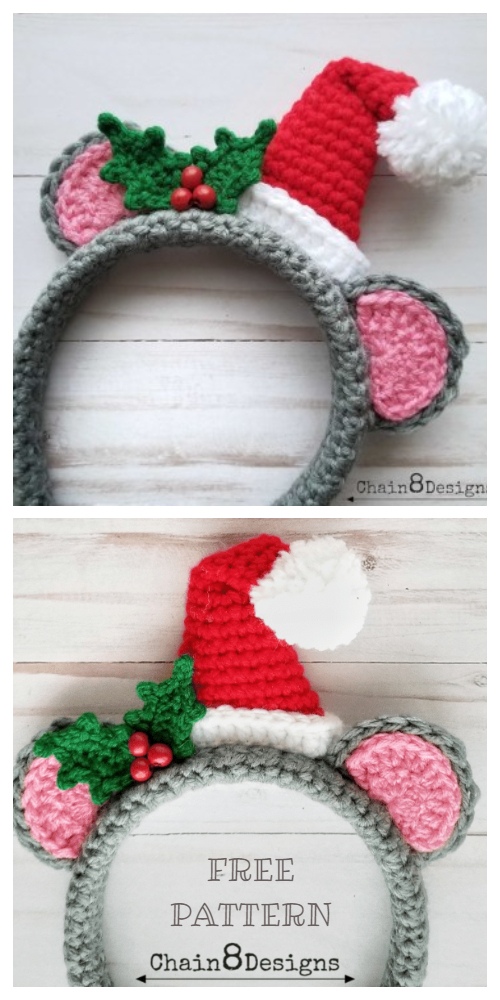 Holiday Mouse Headband Free Crochet Patterns