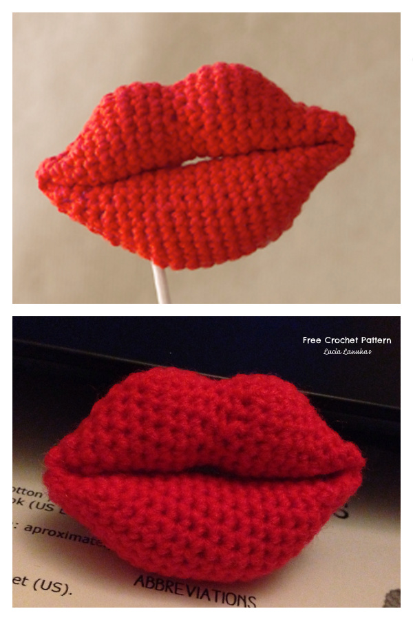 Amigurumi lips Free Crochet Patterns 