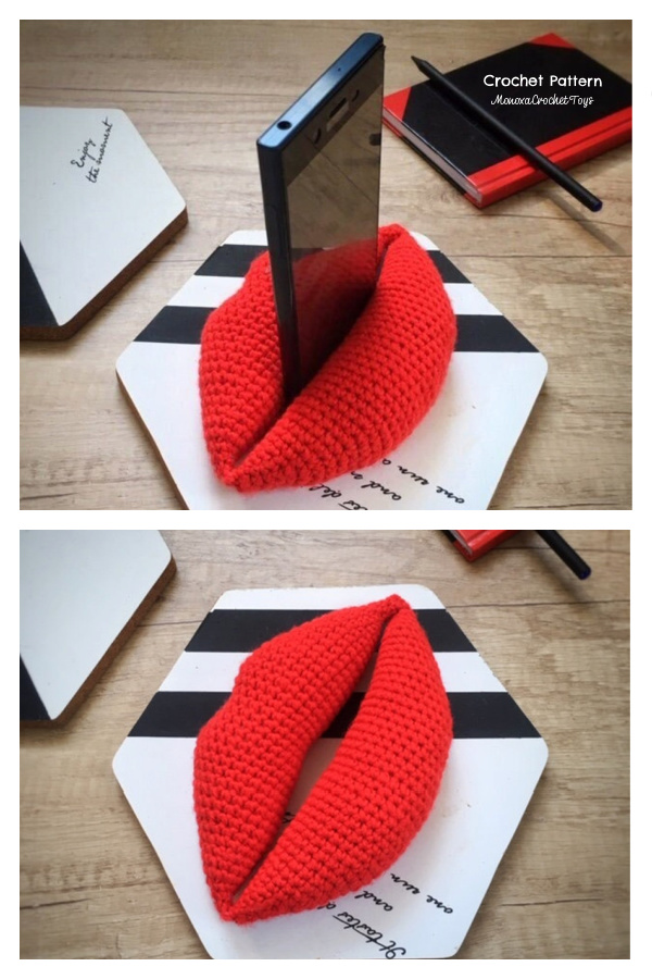 Amigurumi Lips Phone Holder Crochet Patterns