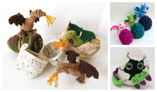 Crochet Hatching Dragon Egg Amigurumi Free Patterns & Paid