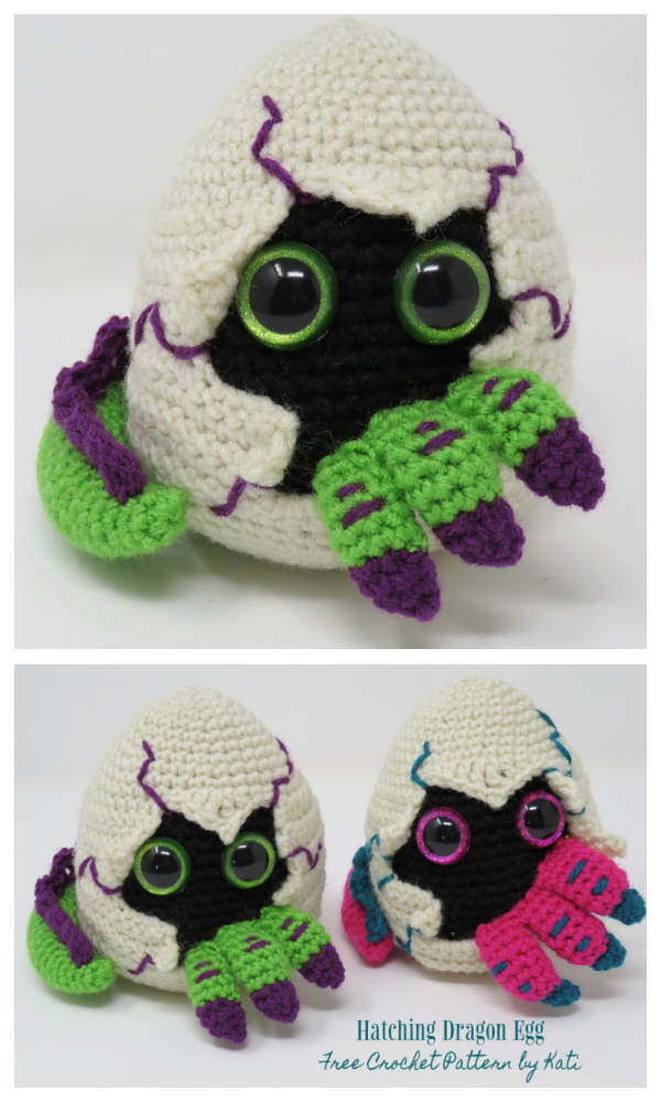 Crochet Hatching Dragon Egg Amigurumi Free Pattern